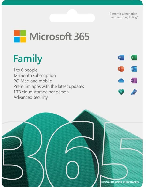 Microsoft - 365 Family - Softwarepakket - 12 Maanden - 6 Gebruikers