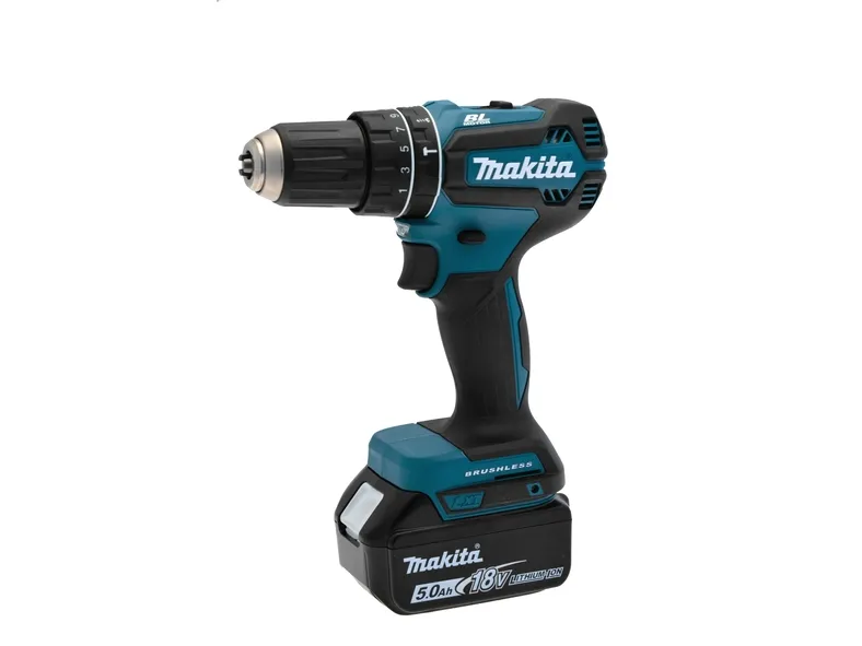 Makita DHP485RTJ - Hammerbor/skruemaskine - ledningfri - 2-hastigheders - nøgleløs borepatron 13 mm - 50 N·m - 18 V