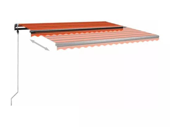 Auvent manuel rétractable sur pied 400x350 cm Orange et marron