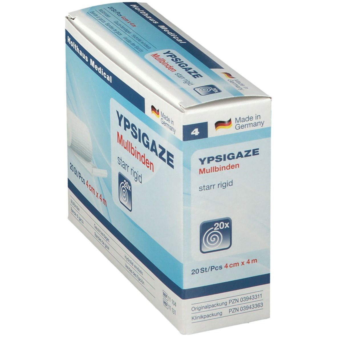 YPSIGAZE Mullbinden 4 cm x 4 m