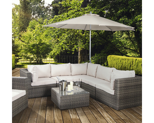 Siena Garden Push-Up Parasol Ø 300 cm Polyester 180 g/m² naturel
