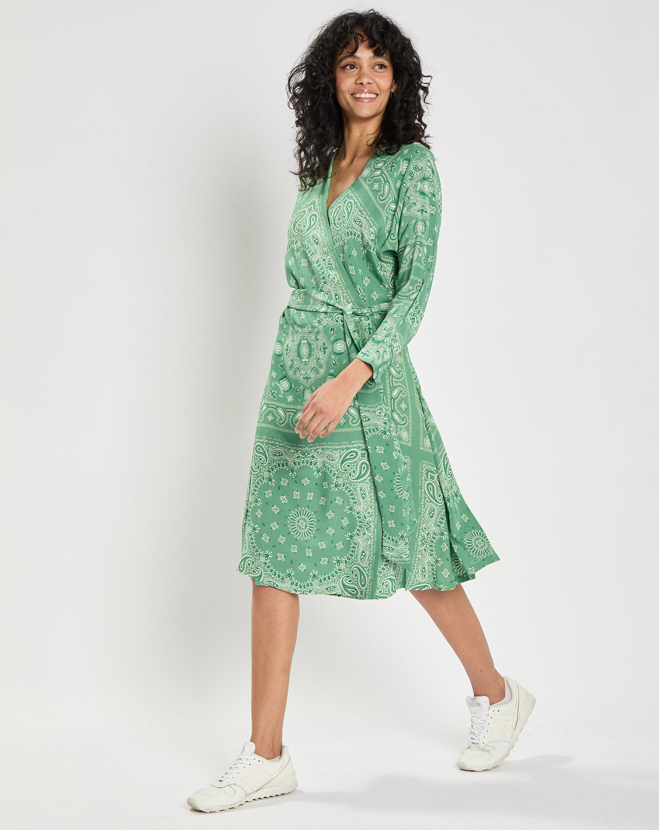 Tommy Hilfiger Robe midi imprimée bandana verte
