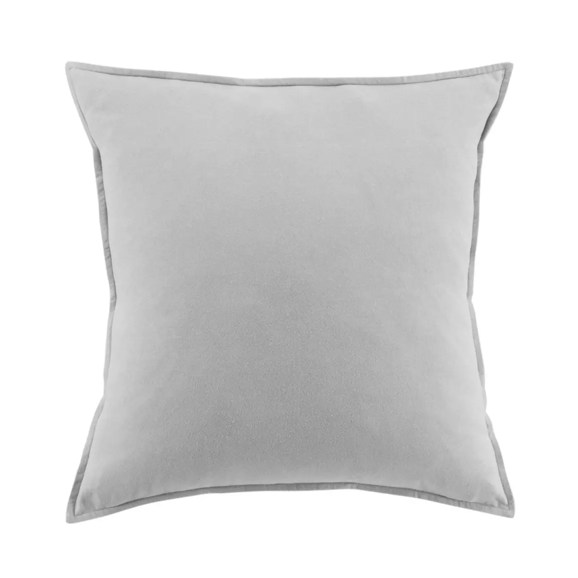 Taie d'oreiller carrée flanelle de coton (63 x 63 cm) Théa Gris clair