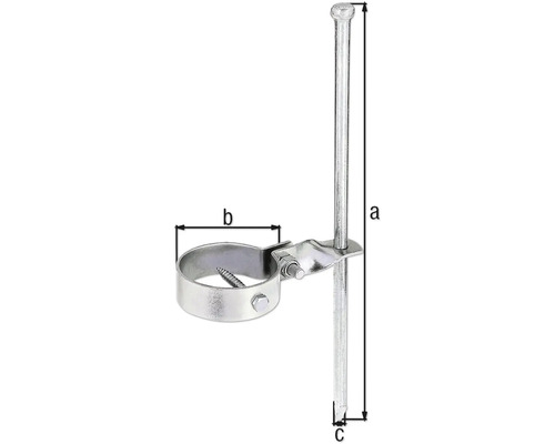 Draaianker voor inslaan, L 390 mm, Ø klem 80 mm, geel verzinkt, 1 stuk