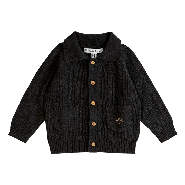 Emile et Ida Cardigan Torsades | Gris anthracite