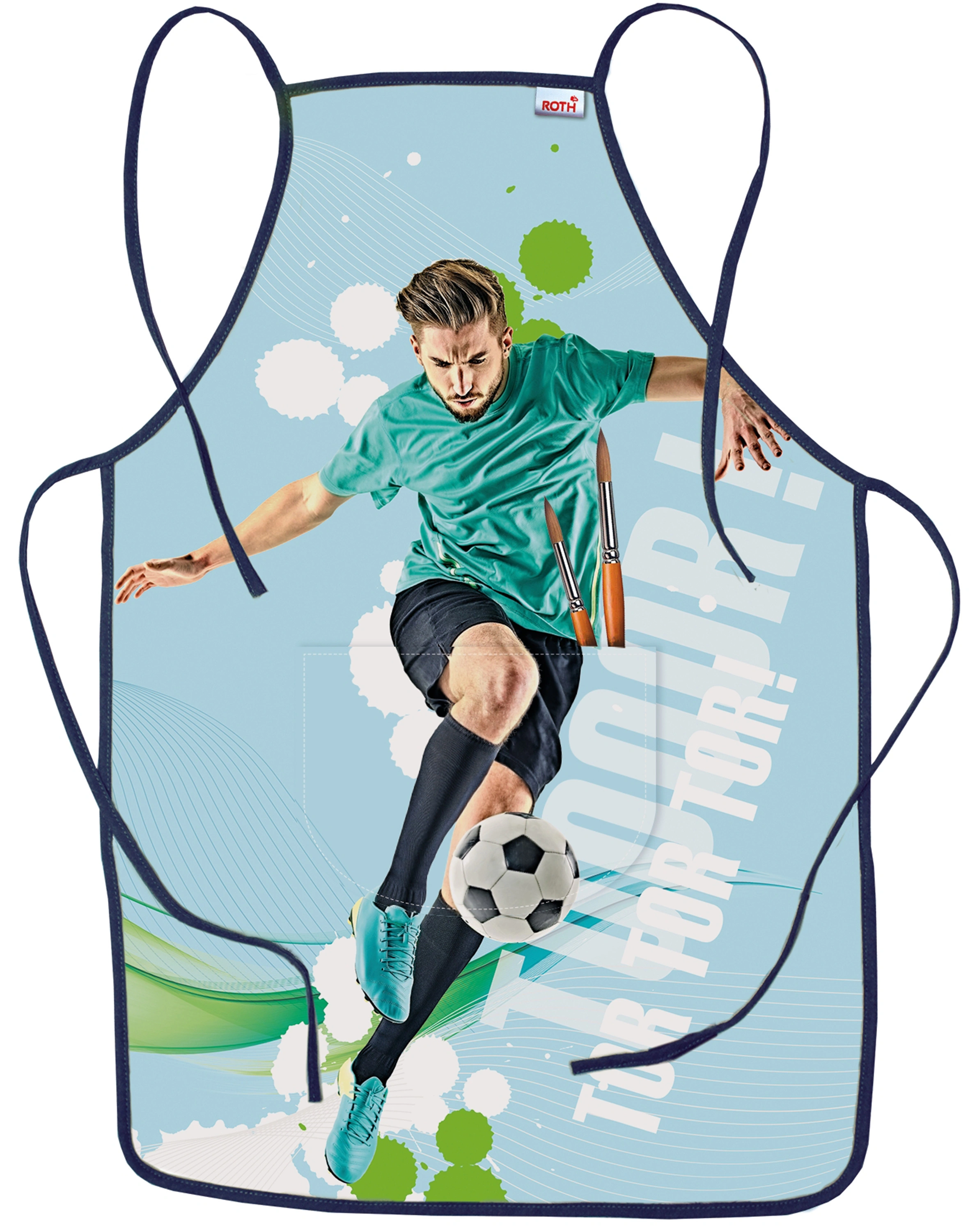 Kinderschürze FUSSBALLSTAR in blau
