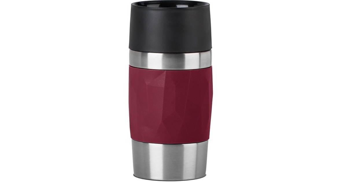 EmsaTravel Mug Compact Thermosbeker  (Wijnrood/roestvrij staal, 0,3 Liter)
