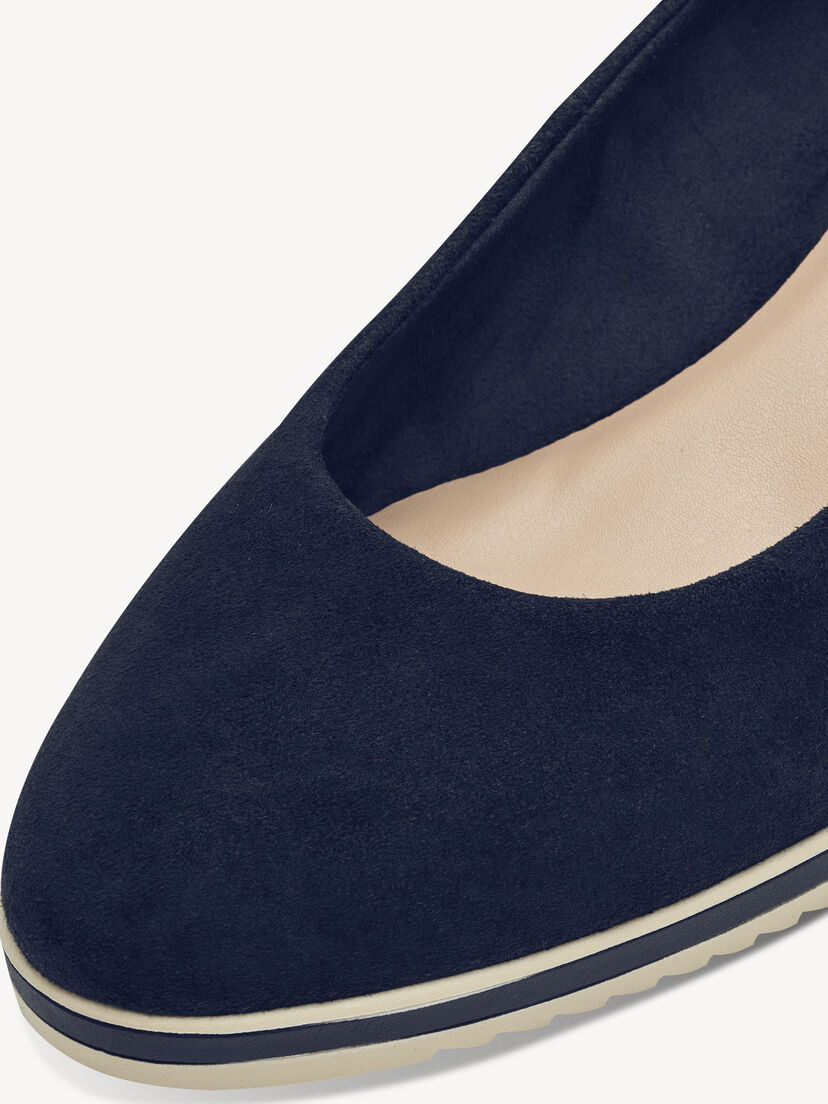 Leren Sleehakpumps - blauw