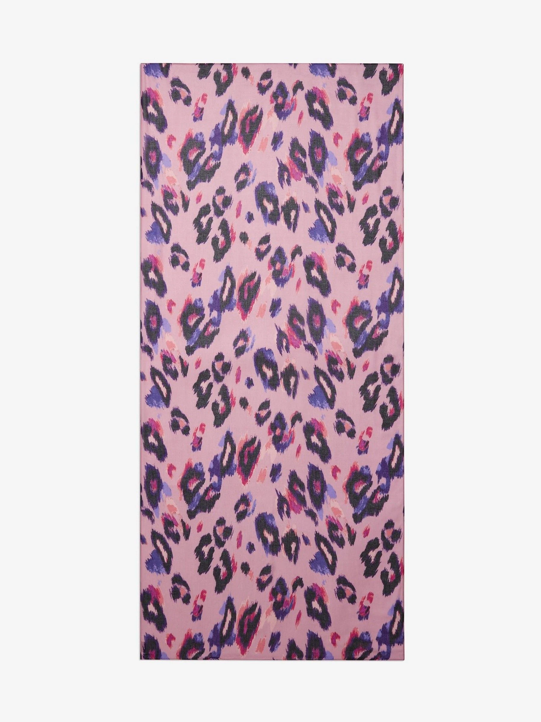 Roze met luipaardprint - Love & Roses Printed Lightweight Scarf