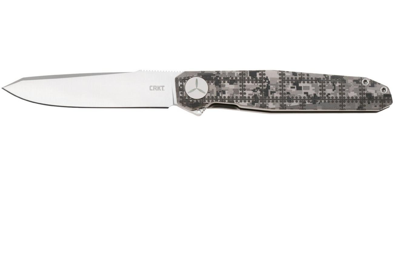 CRKT Facet K253TM390 Satin M390, Rivet Titanium, zakmes, Ken Onion design