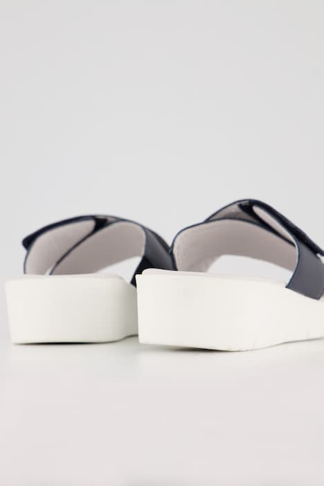 Vitaform Leder-Pantoletten, Klettriegel, Weite H