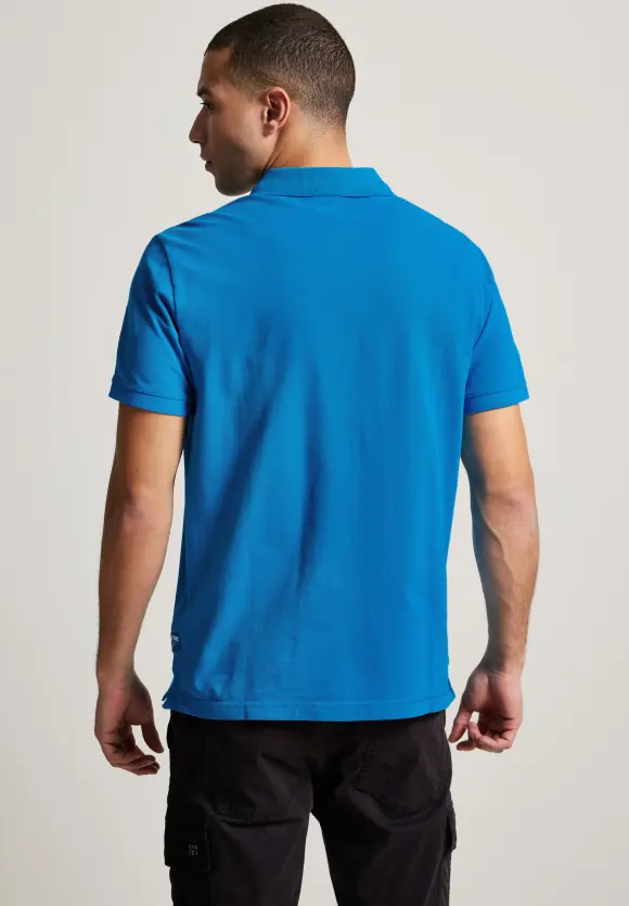 Poloshirt in Piqueé - laguna blue