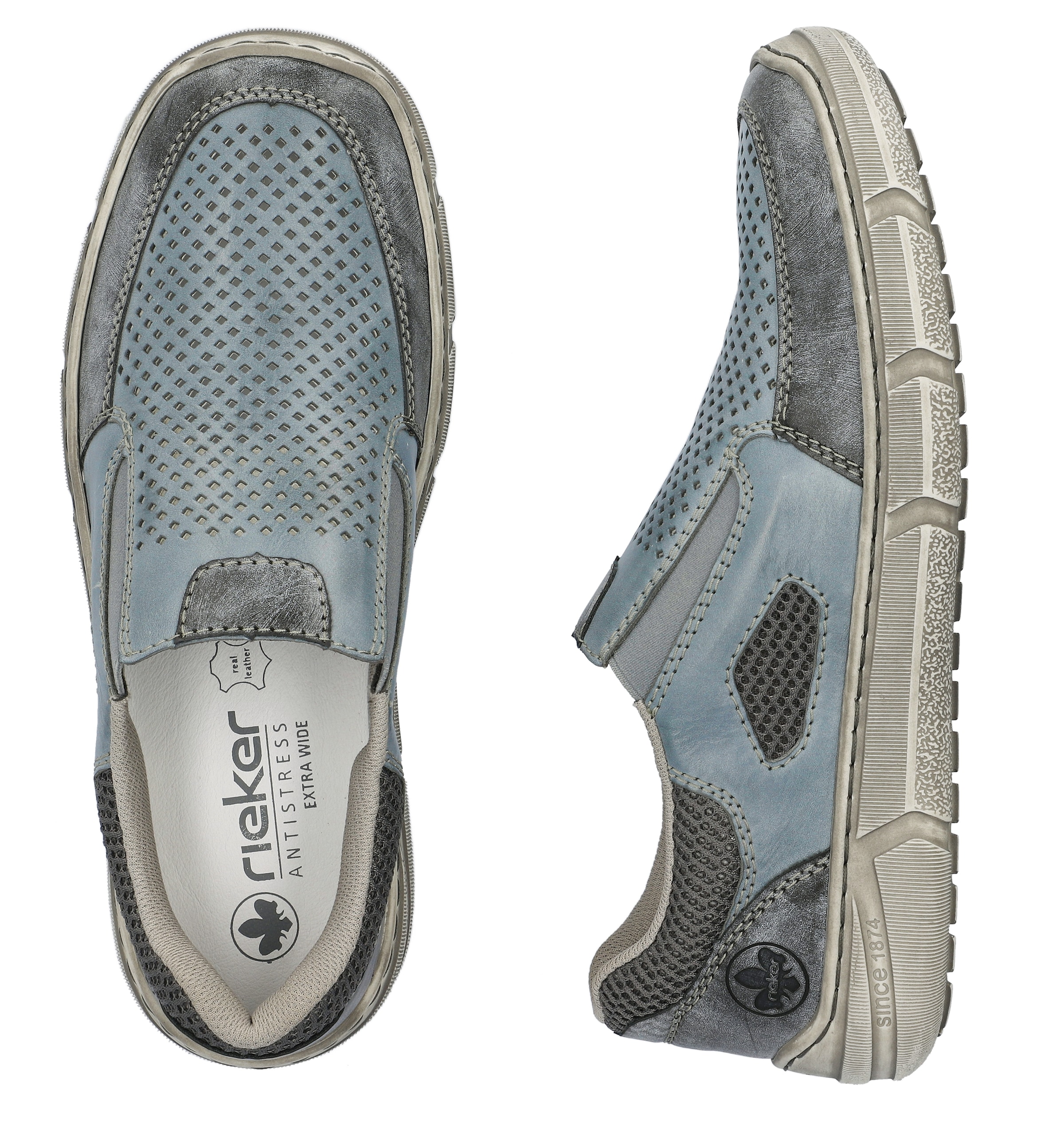 Rieker Slipper  , Halbschuh, Freizeitschuh mit seitlichem Gummizug für guten Sitz