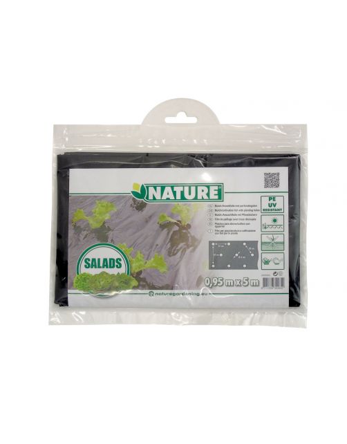 Nature Kweekfolie Sla - Groeifolie Gronddoek - 0.95x5 m Zwart Anti-Uv