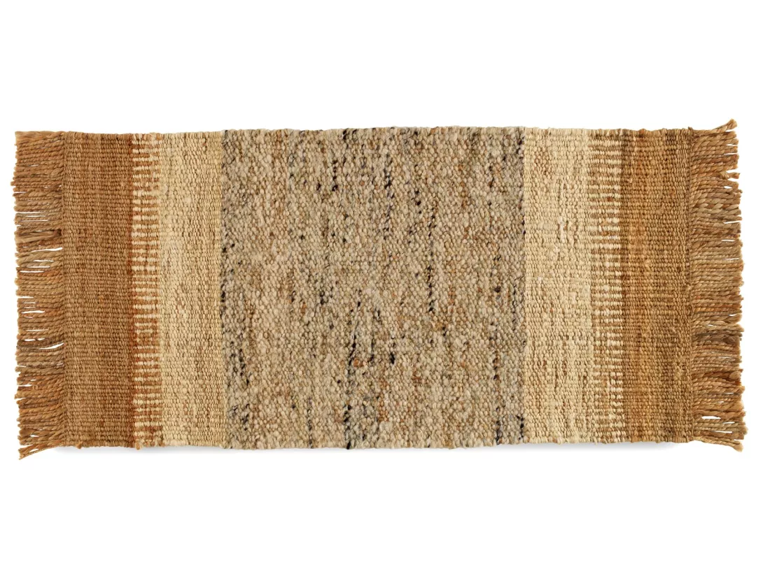Tapis en jute et laine 60x120 cm