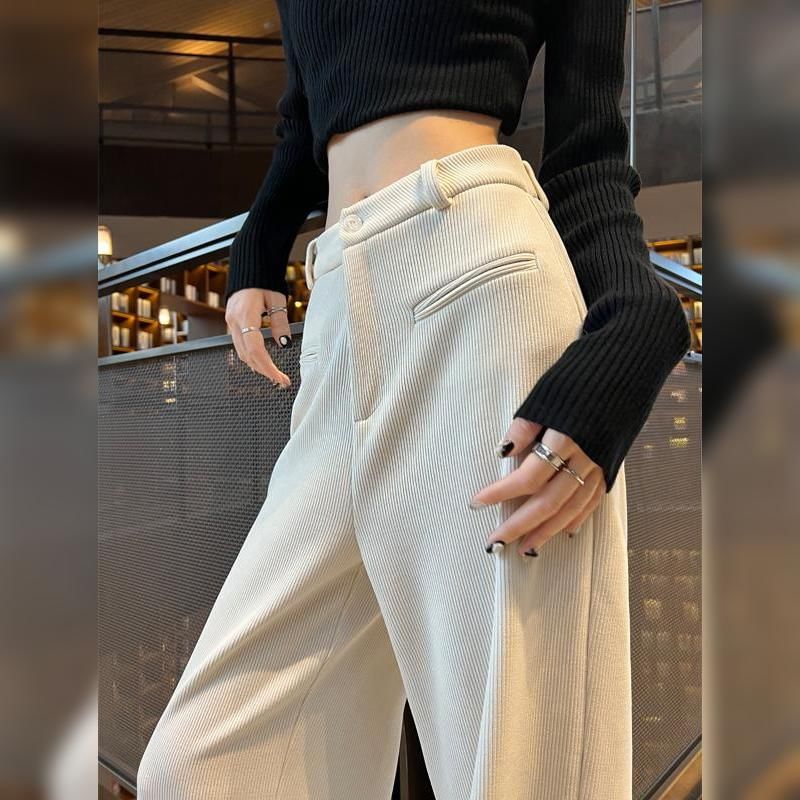Fairy Essential - Hoge taille effen corduroy broek met wijde pijpen (verschillende designs)