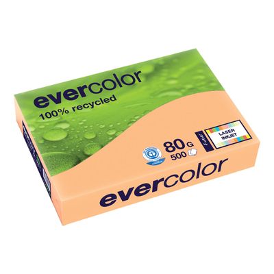 Clairefontaine Evercolor - Papier couleur recyclé - A4 (210 x 297 mm) - 80g/m² - Ramette de 500 feuilles - saumon
