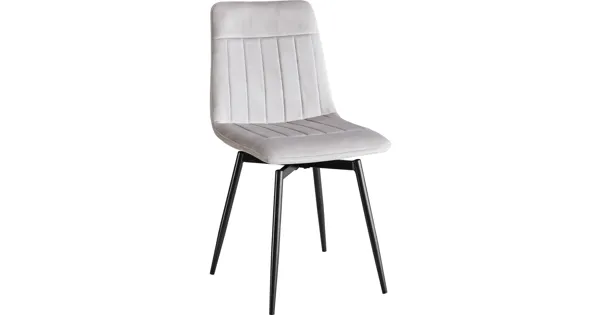 Polsterstuhl Ayra, Stoff Samt-Optik, drehbar grau