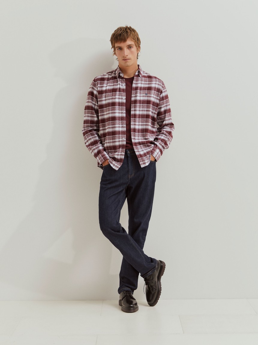 Camisa xadrez regular fit em flanela