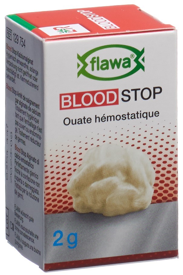 FLAWA Blood Stop Blutstillende Watte<br>2 g, Glas, sterilisiert