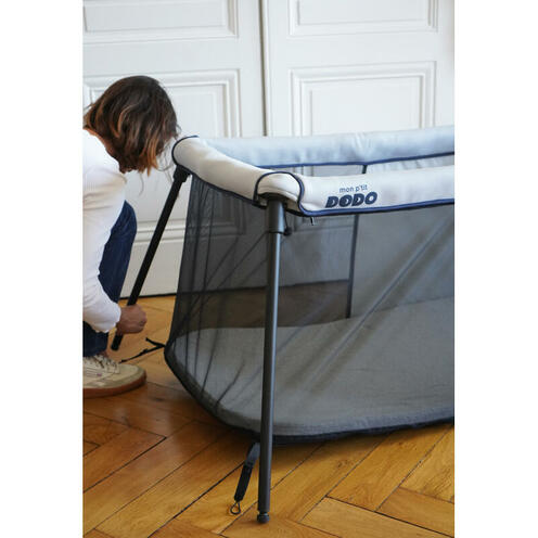 Lit parapluie nomade Naos 60x120 cm Gris - MON P'TIT DODO