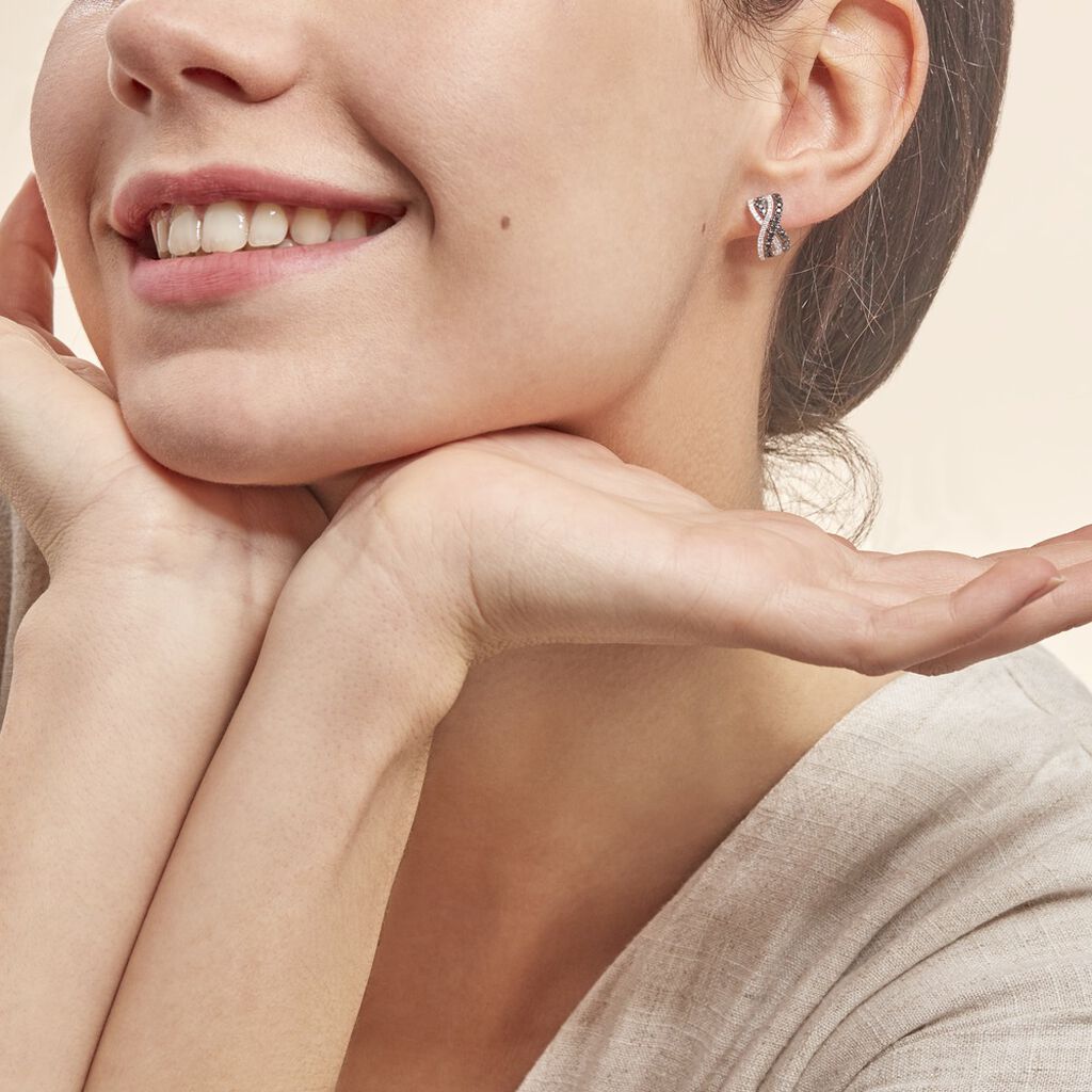 Boucles D'oreilles Puces Julianne Or Blanc Diamant