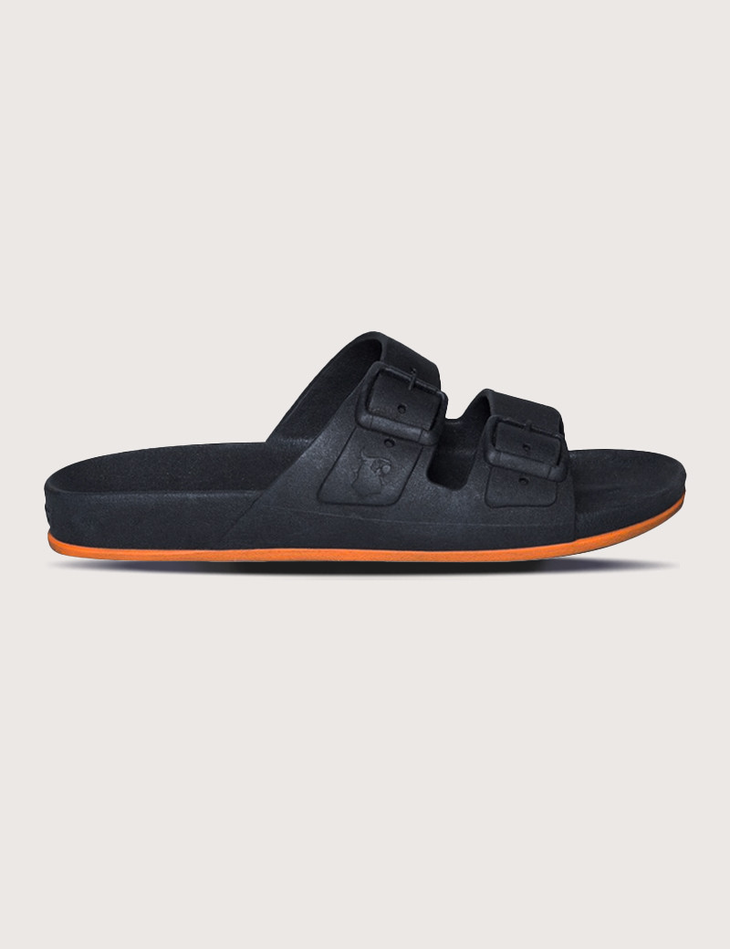 CACATOES SANDALES HOMME BRASILIA NOIR ORANGE FLUO