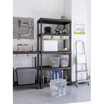 Keter Plus stellingkast - 5 planken - 90x40x182cm - zwart
