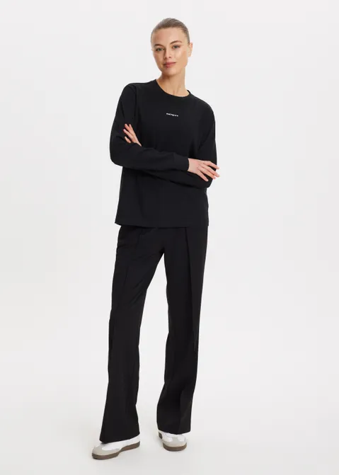 T-shirt met lange mouwen zwart (ZWART)