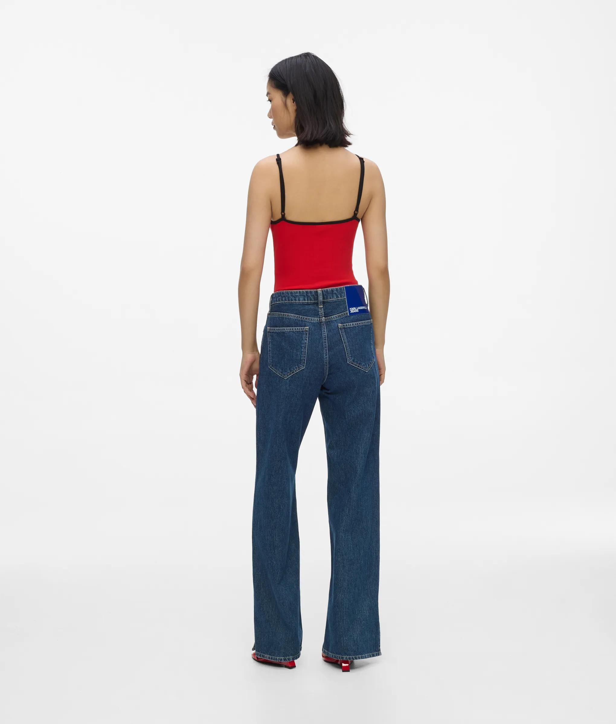 Jeans met splitten en halfhoge taille