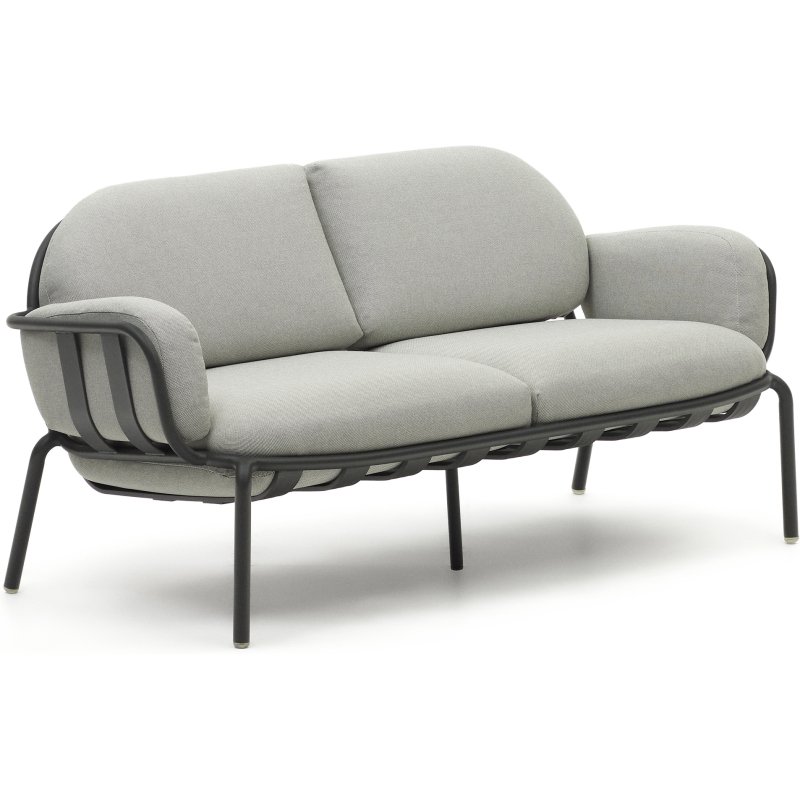 Canapé de jardin Joncols - 2 places -  tissu - structure aluminium grise