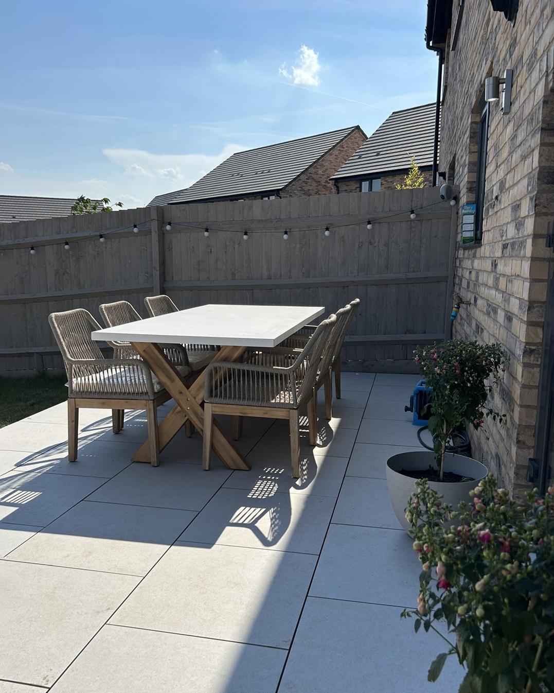 Tuinset 6-zits OLBIA met kussens Beton Beige