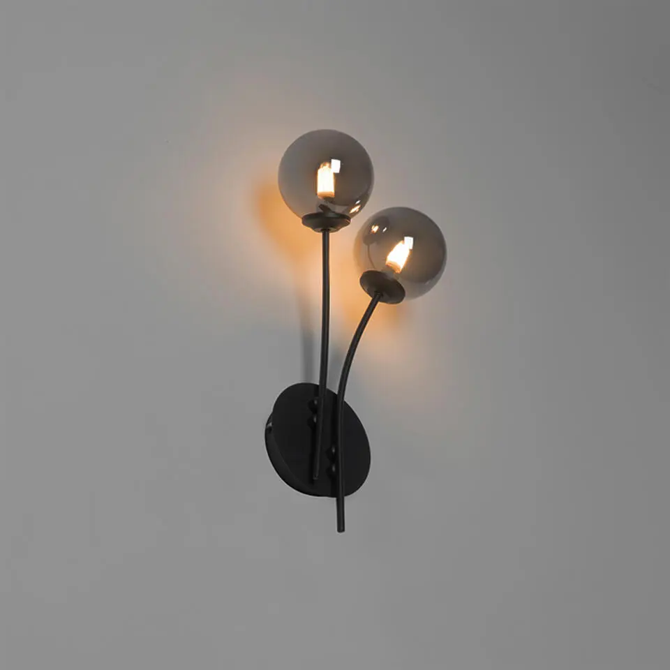 Qazqa wandlampen athens zwart g9