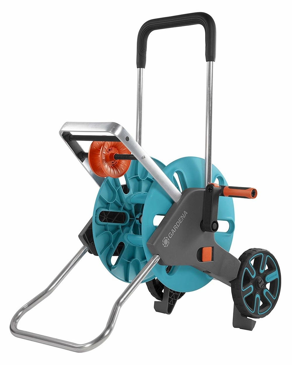 Dévidoir de tuyau sur roues nu 18515-20 turquoise, orange, gris