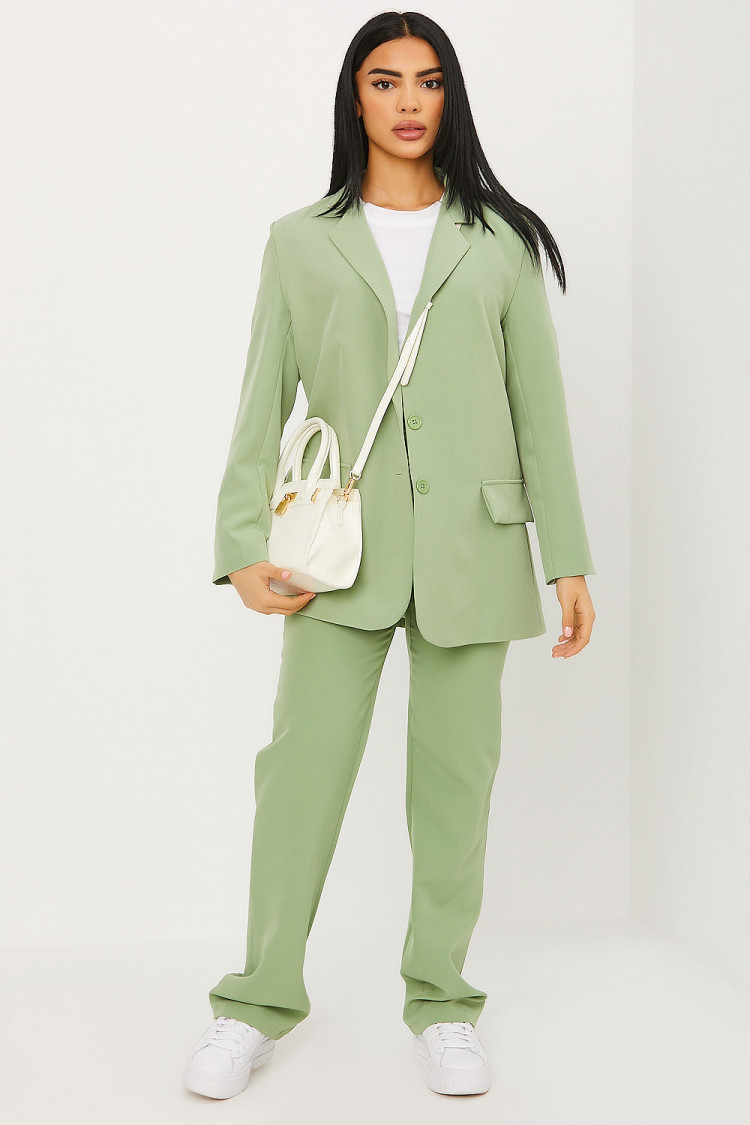 Ensemble 2 pièces blazer + pantalon vert d'eau
