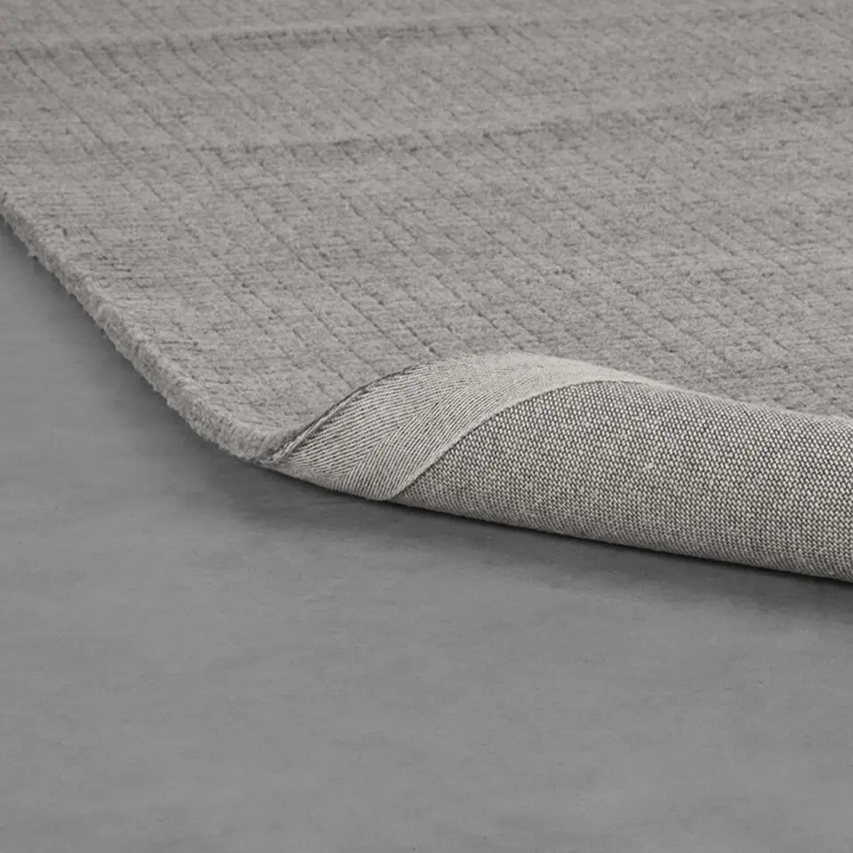 LABEL51 Vloerkleed Wolly Grijs Wol 160x230cm