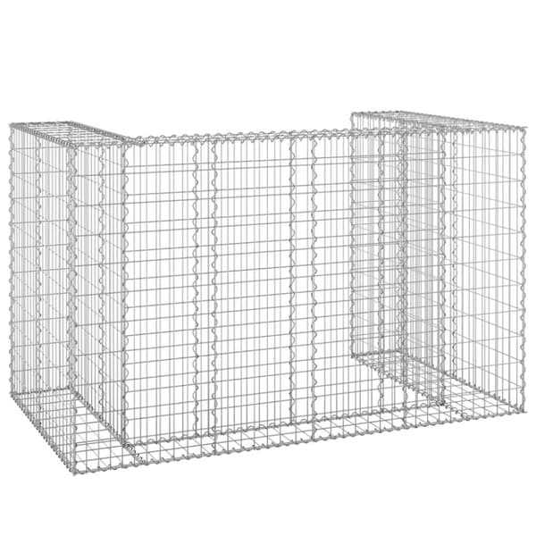 vidaXL Gabion for søppeldunkskur galvanisert stål 180x100x110 cm