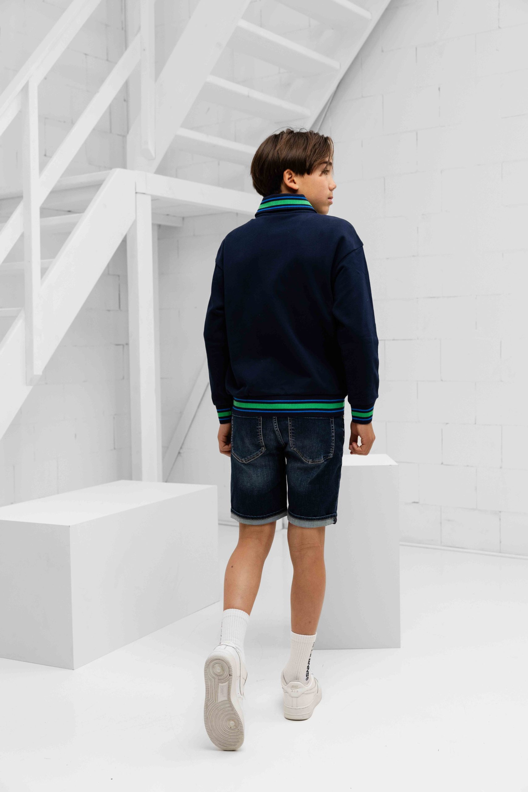 Lacoste Button-Down Fleece Jack Kids Donkerblauw