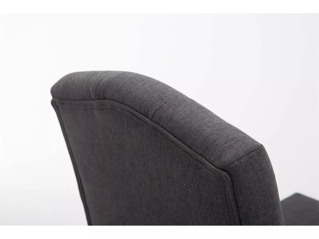 Lot de 2 Tabourets de bar - Tissu & Bois - Gris foncé - Louise