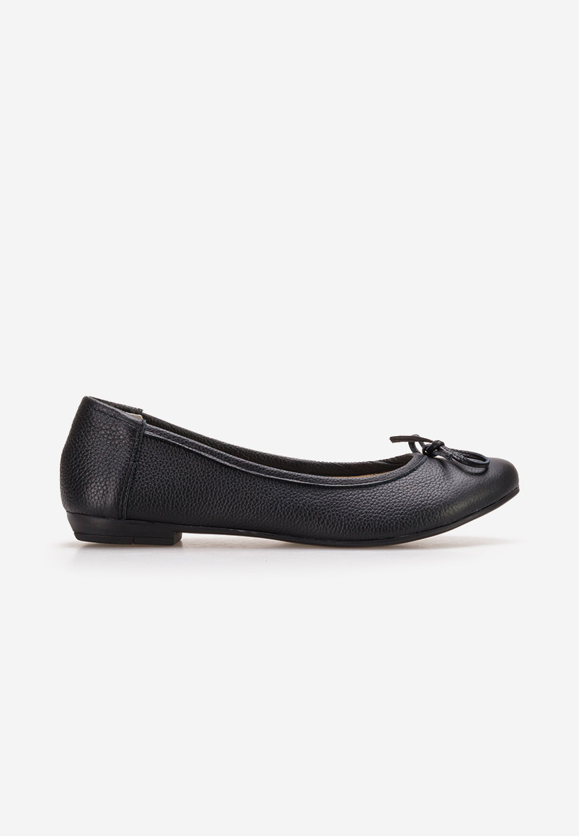 Ballerines femme en cuir noirs Beriana