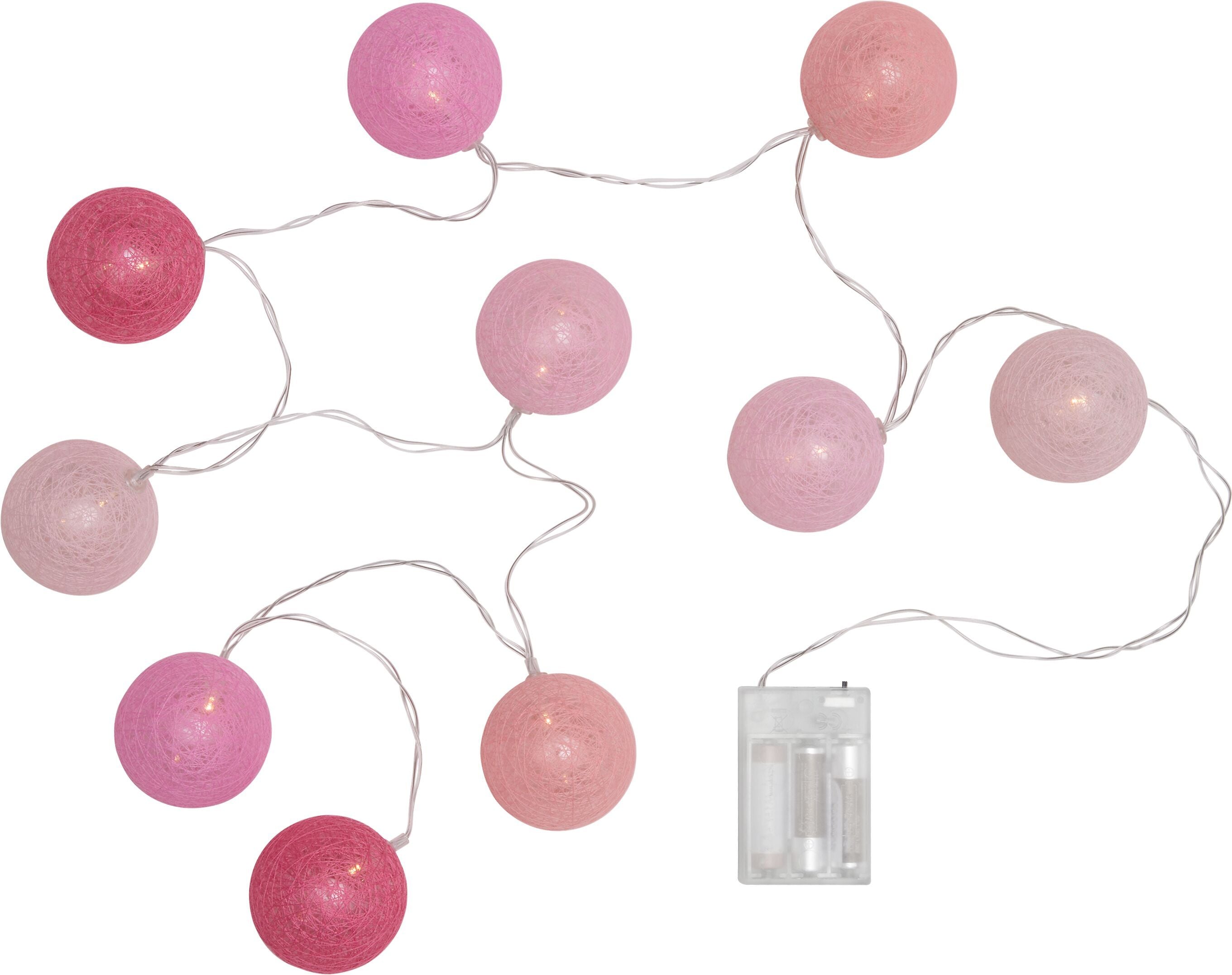 COTTON LED-Lichterkette - Rosa / B: 165.0 cm x D: 6.0 cm