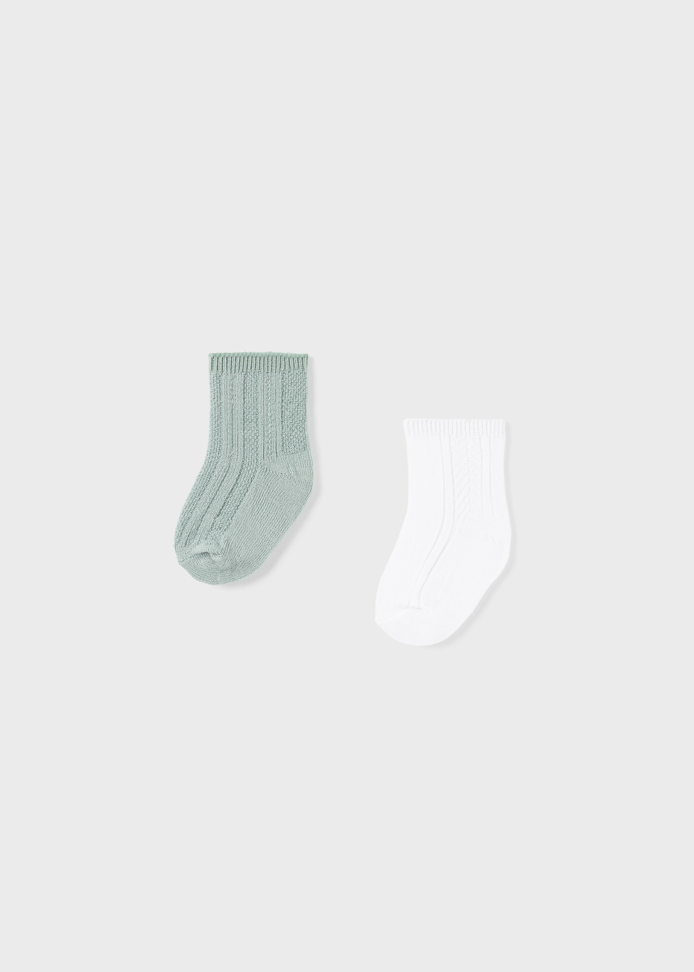 Conjunto de 2 meias sociais para recém-nascido, cor creme
