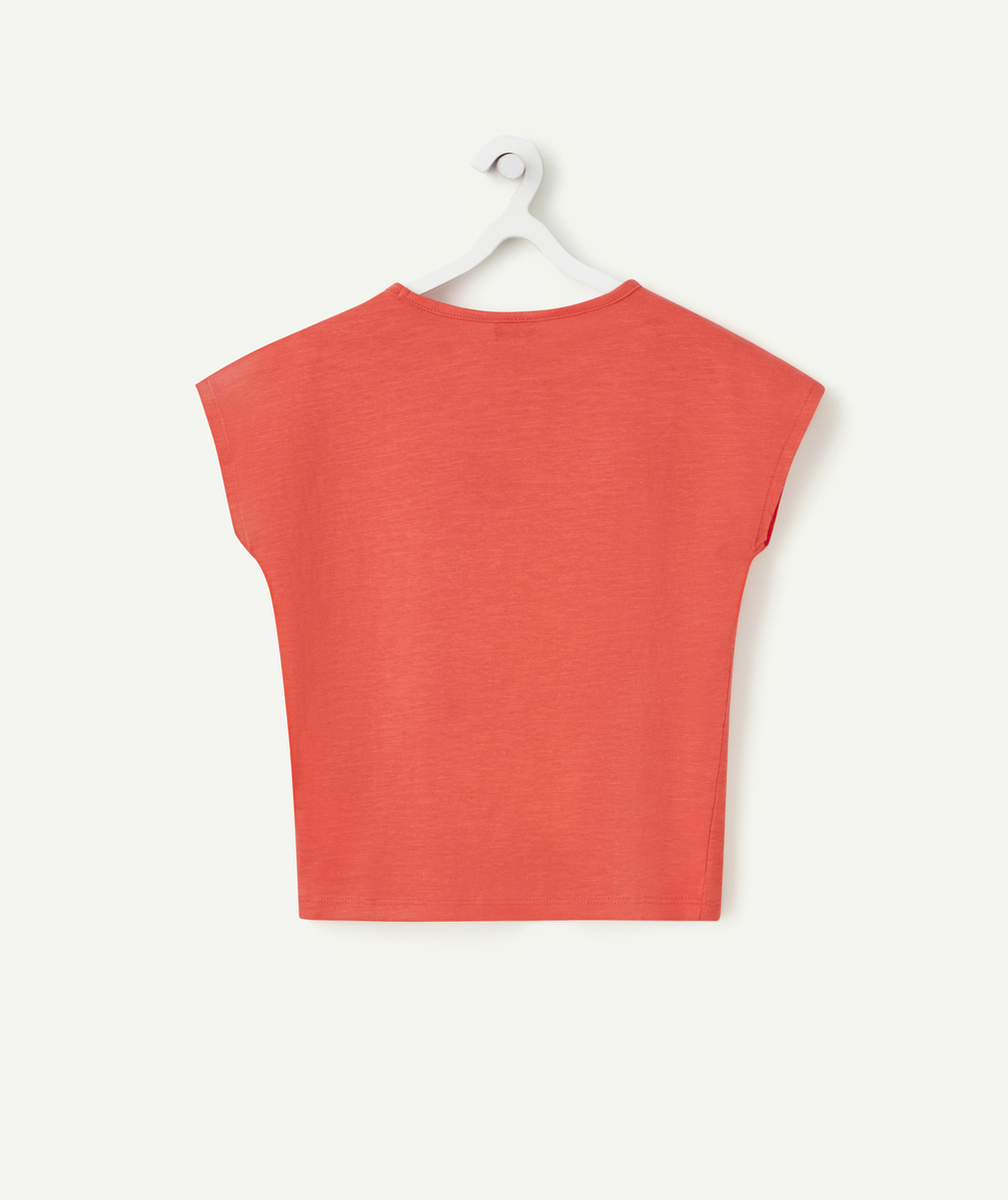 T-SHIRT MANCHES COURTES FILLE EN COTON BIO ROUGE