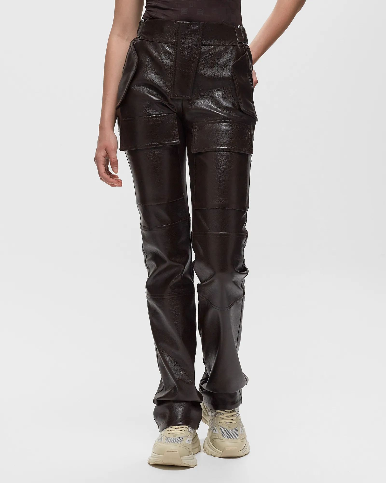 MISBHV FAUX LEATHER MOTO TROUSERS