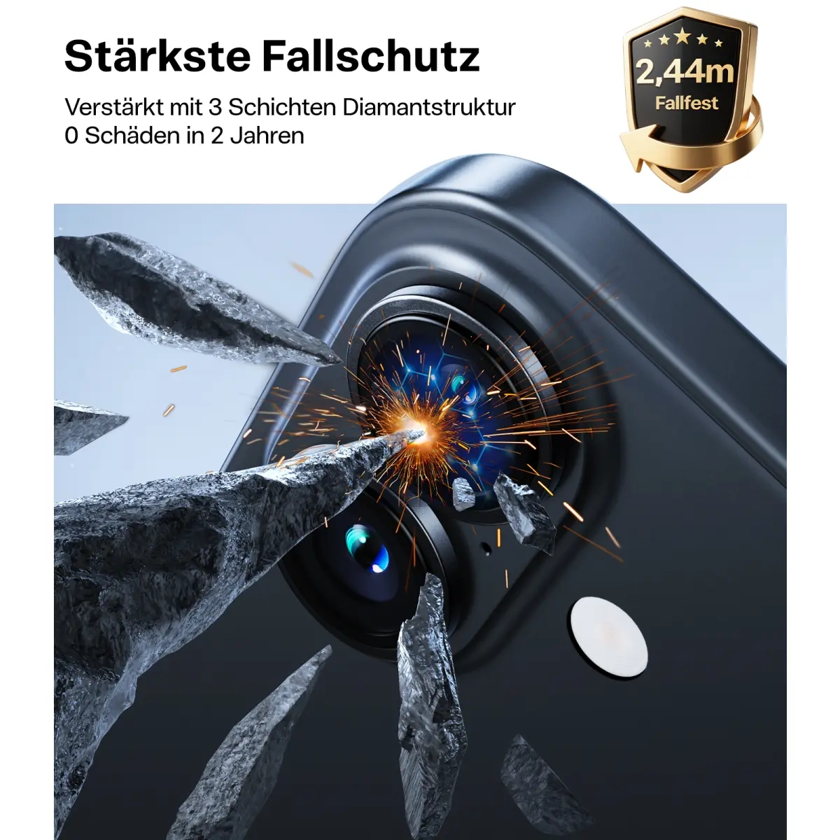 Lensguard iPhone 17 Kameraschutz Objektiv Ring Protector Abdeckung - Schwarz