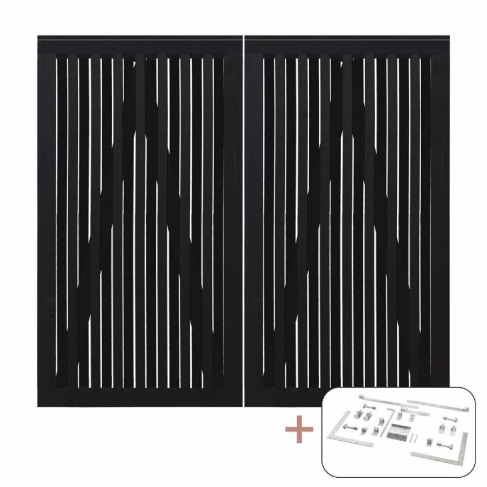 DOBBELPORT PLUS NAGANO 200X180CM SVART