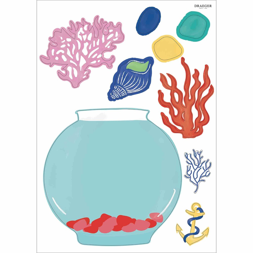 Sticker mural - poissons colorés