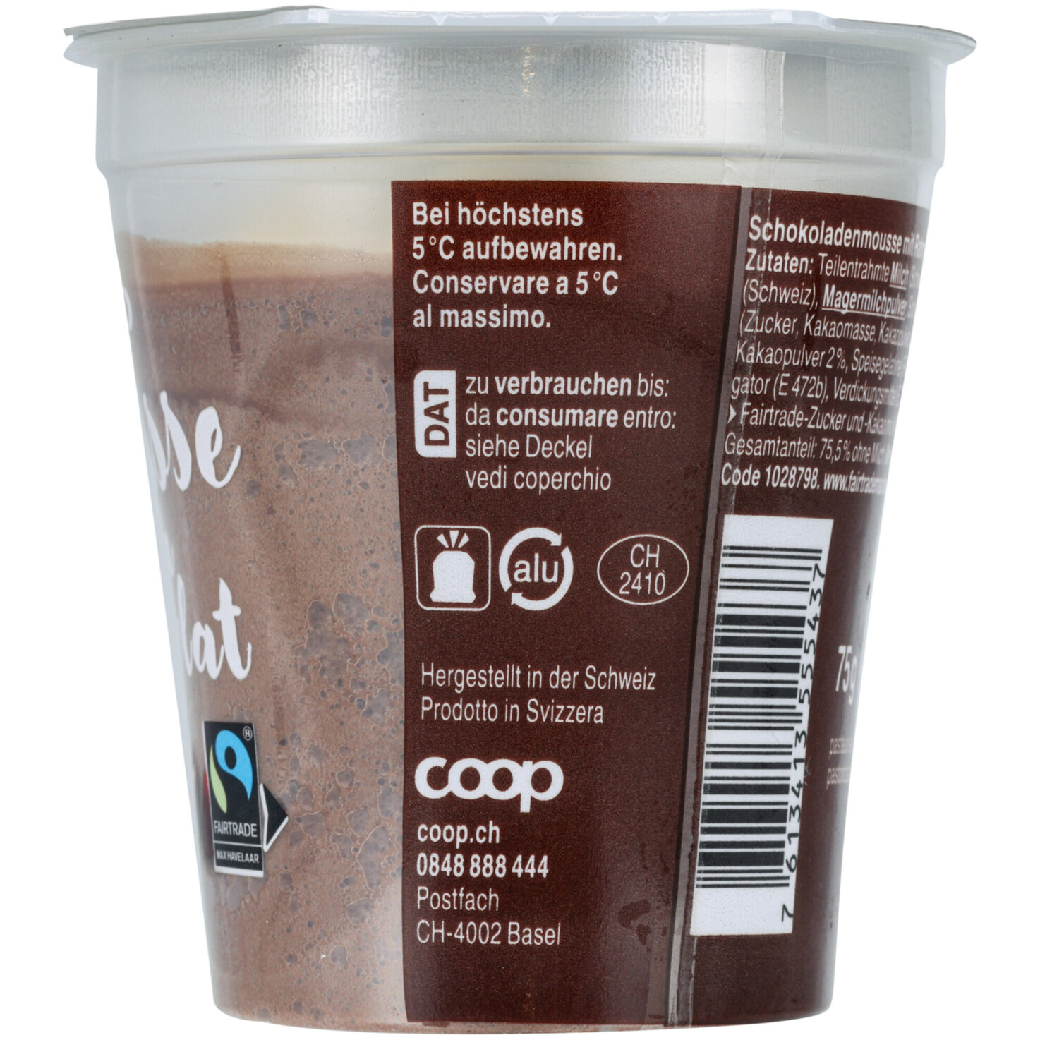 Fairtrade Mousse au Chocolat 75g