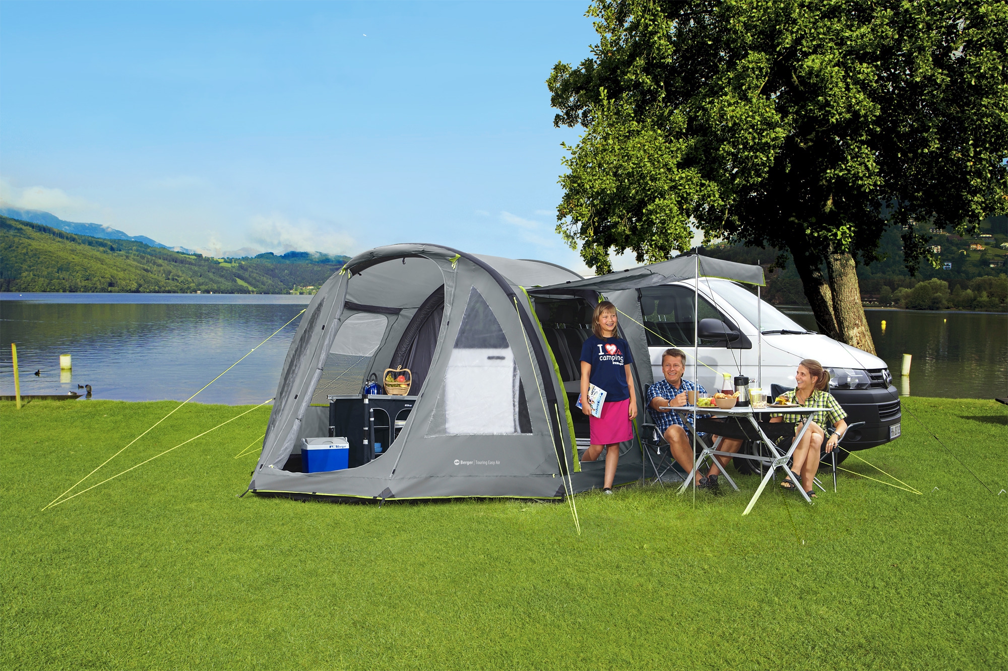 Berger aufblasbares Vorzelt Touring Easy Air mit festen Boden für Campingbus