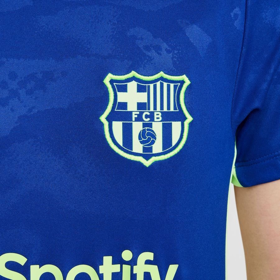 FC Barcelone T-shirt d'Entraînement Dri-FIT Academy Pro Avant-Match 3ème - Bleu Royal/Vert Enfant